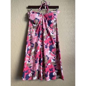 Tommy Bahama Halter Dress Pink Floral Size Medium
